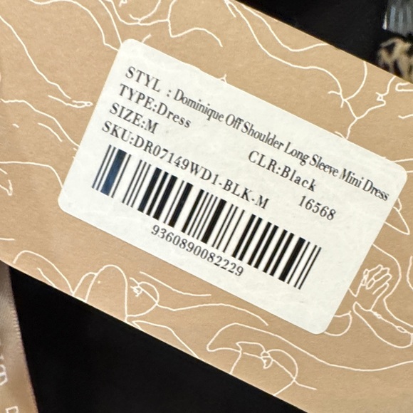 Meshki Black Off-Shoulder Mini Dress - Picture 3 of 3